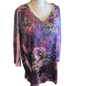 Liz & Me Multicolor V-Neck Tunic